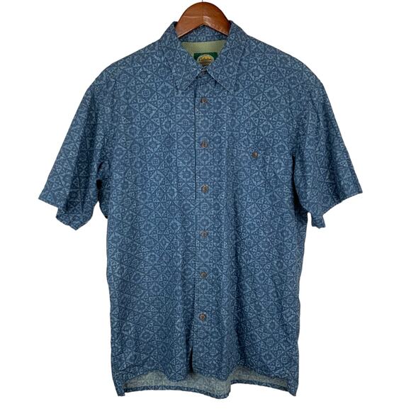 Cabela's Other - Cabelas Shirt Short Sleeve Button Front Vented Back Blue Fishing Outdoor Men's M